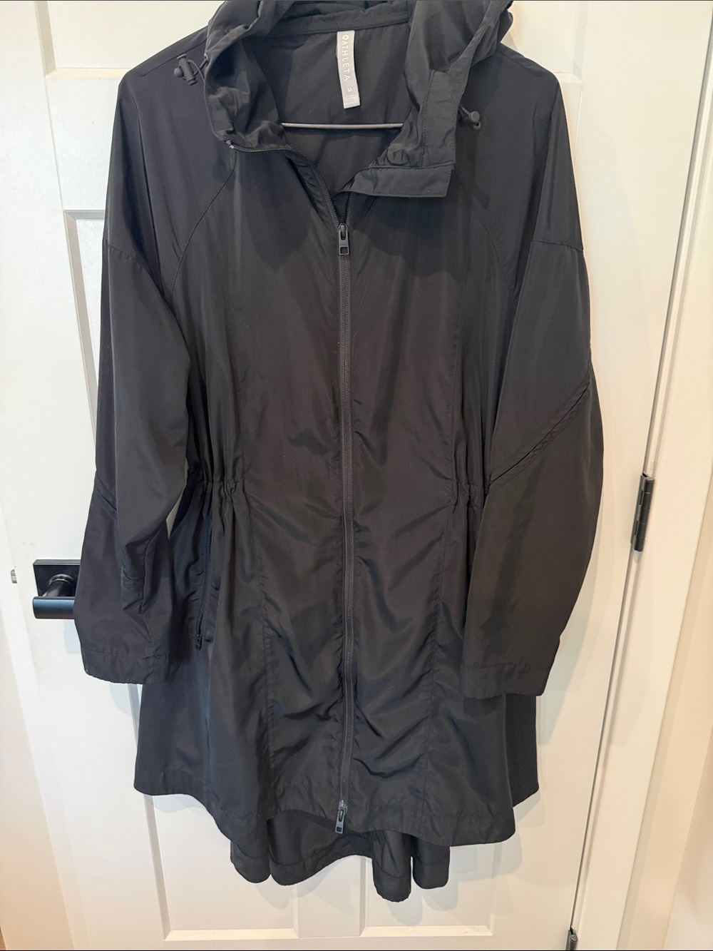 Athleta Black Hooded Lightweight rain Coat - Picture 3 of 7